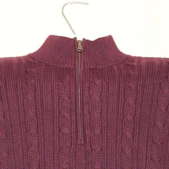 Club Room by Charter Club Men's 1/4 Zip 100% Cotton Pullover - Burgundy, Size: M - Picture 2 of 2